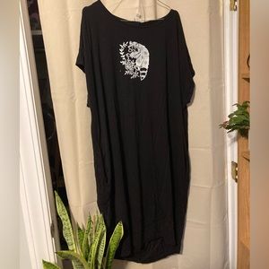 Raccoon Black t-shirt shift dress with pockets | Jackalope Jane
